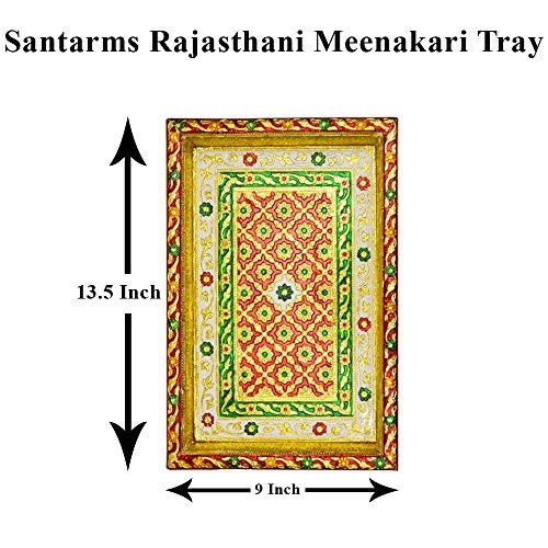 Santarms Wooden Rajasthani Meenakari Tray
