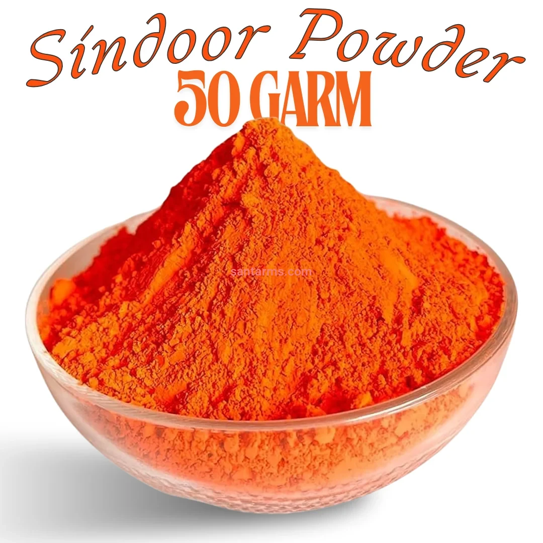 Santarms Organic Hanuman Ji Sindoor 50gm Orange sindur Powder For Worship No Lead Bajrangbali Rituals Ideal Chhat Pooja And Religious kumkum Pure, Natural, Chemical-Free - 100%