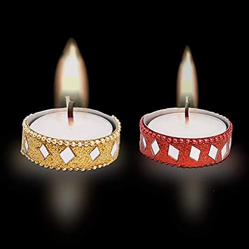 Santarms Candle Holders for Home Decor (1 inch) Golden-red