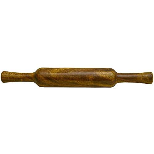 Santarms Handmade Wooden Belan (39 cm) [Brown Colour]- Rolling pin Roller Thick, Wood, Roti belan, chapati Maker-grahpravesham Item-grah pravesh Gift- use as Gift