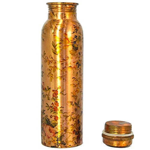 Santarms Printed Design Copper Water Bottle (Golden Multi)