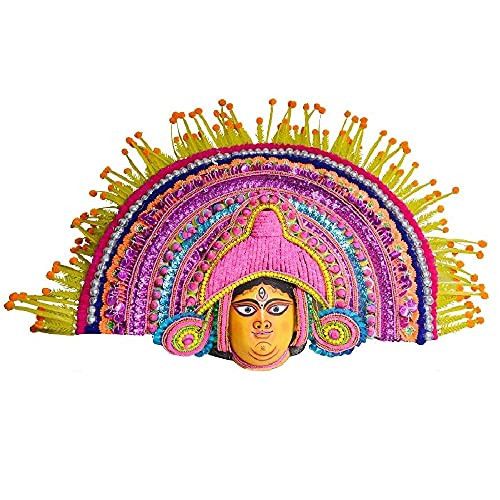 Santarms handicrafts Maa Durga purulia art of folk chhau dance face mask | best home d?cor wall decorative hanging showpiece bengal chau crafts - handmade product by chhau |