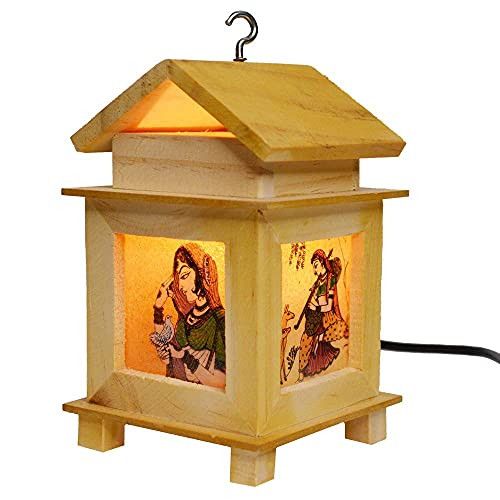 Santarms decorative wooden lamp (7cm) brown wood - for home , office , shop , hotel , pooja room - Lamp for Decoration - For Night Study , Gift propose [DESIGN MAY VEARY ] price for india
