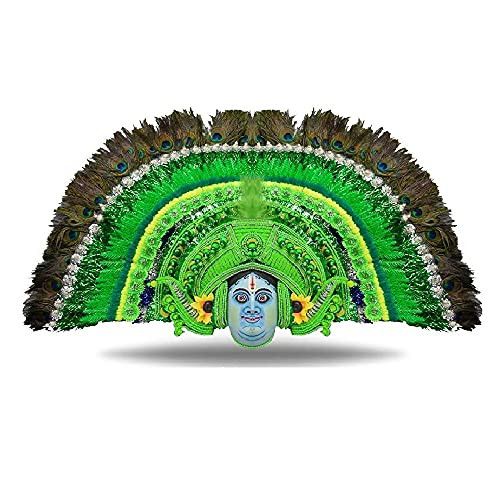santarms handicrafts Krishna purulia art of folk chhau dance face mask | best home d?cor wall decorative hanging showpiece bengal chau crafts - handmade product by chhau | stylish big size