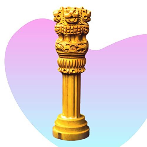 Santarms Wooden ashoka pillar statue or ashok stambh - 5 inch